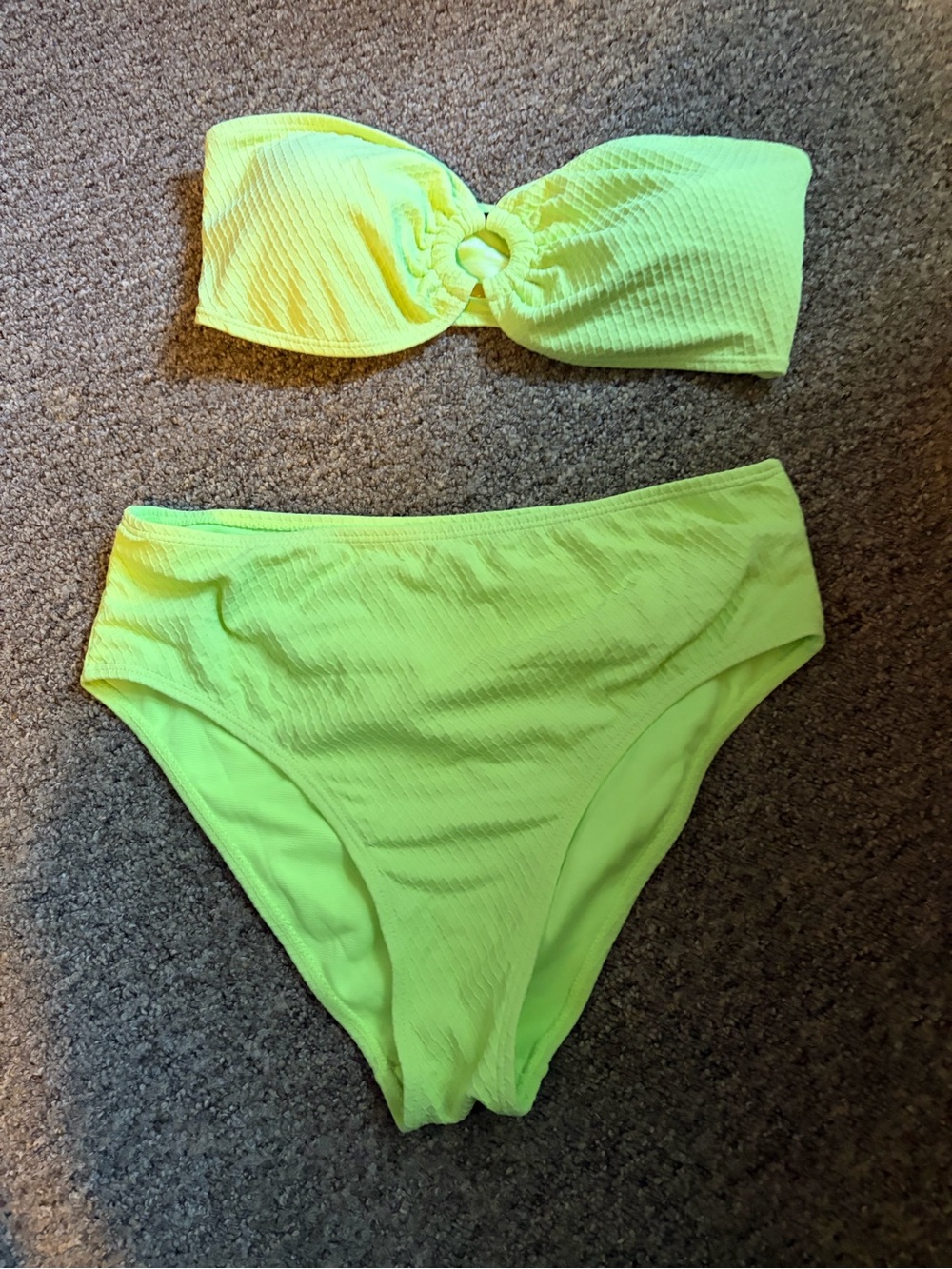 Neon Yellow Bandeau Bikini Set
